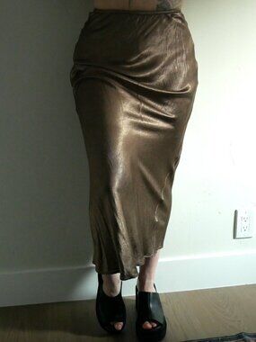 Topshop Metallic Maxi Skirt, size 6